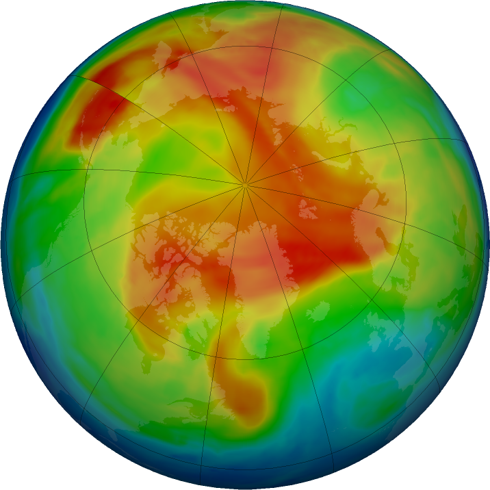 Arctic ozone map for 14 January 2019